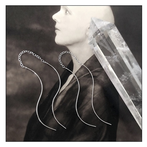 Sterling Silver Double Sided Threader Earrings - Picture 1 of 2